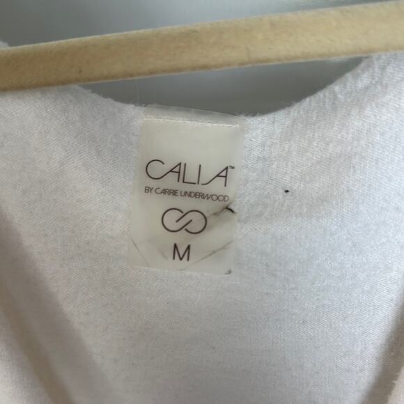 CALIA by Carrie Underwood Cream V-Neck Sweater with Wrap Style - Picture 2 of 7